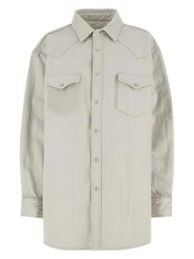 MAISON MARGIELA WOMEN'S CHALK DENIM OVERSIZE SHIRT