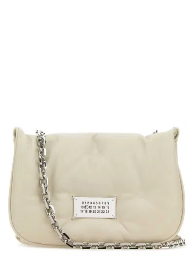 Maison Margiela Women's Chalk Nappa Leather Small Glam Slam Flap Crossbody Bag