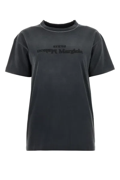Maison Margiela Women Charcoal Cotton T-shirt