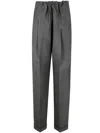 Maison Margiela Drawstring Straight-leg Trousers In Gray