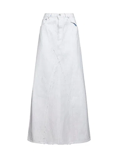 Maison Margiela Women Coated Denim Long Skirt