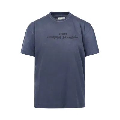 Maison Margiela Women's Cotton Jersey Logo T-shirt In Blue