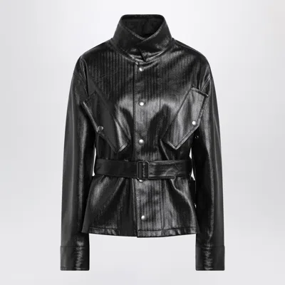 Maison Margiela Womens Black Belted Regular-fit Coated-cotton Jacket