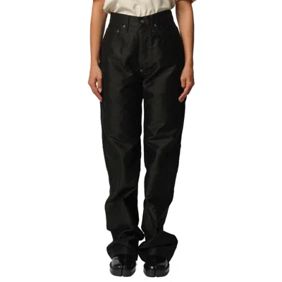 Maison Margiela Women's Cotton Satin 5 Pocket Pants In Black