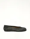 Maison Margiela Black Leather Flats With Unique Split Toe And Bow Accent In Black