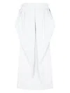 Maison Margiela Women's Crinkled Denim Midi Skirt With R In White