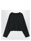 Maison Margiela Washed Cropped Sweatshirt In Grey