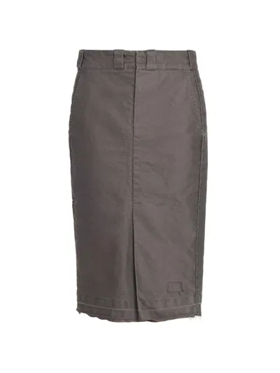 Maison Margiela Women's Deconstructed Cotton Molskine Pencil Skirt In Brown