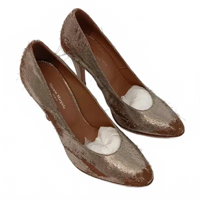 Maison Margiela Women's Distressed Metallic Pumps In Gold