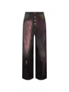 Maison Margiela Women's Distressed Wide Leg Jeans In Black In Black