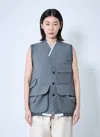 Maison Margiela Women Distressed Wool Waistcoat In Blue