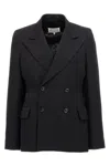 Maison Margiela Double-breasted Blazer Blazer And Suits Black In Black