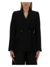 Maison Margiela Slim-fit Wool Jacket With A Fitted Waist In Black