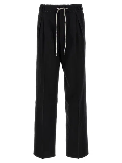 Maison Margiela Women Drawstring Pants With Darts In Black