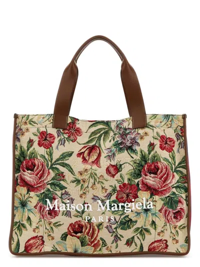 MAISON MARGIELA WOMEN'S EMBROIDERED CANVAS SHOPPING BAG