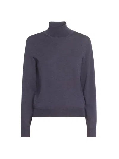 Maison Margiela Women's Fine Wool Turtleneck Sweater In Blue
