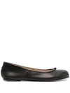 Maison Margiela Black Leather Tabi Ballerinas With Iconic Tabi Split-toe In Black