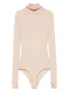 Maison Margiela Maison Martin Margiela Women Body Collo Alto Semitrasparente In Nude & Neutrals