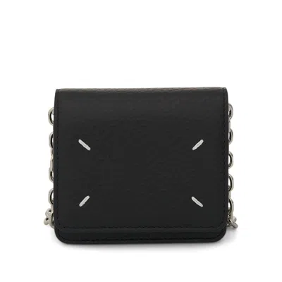 Maison Margiela Women's Four Stitches Chain Wallet In Black