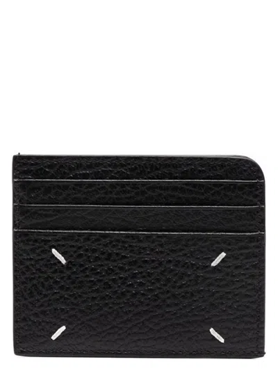 Maison Margiela Women's Four Stitches Leather Card Case In Black