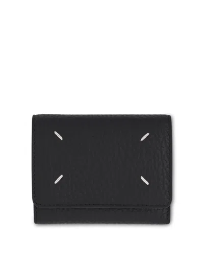 Maison Margiela Women's Four Stitches Tri Fold Wallet In Black