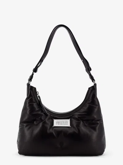 Maison Margiela Women Glam Slam Hobo Small Leather Shoulder Bag In Black
