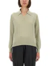 Maison Margiela Ribbed Long Sleeve Top In Green
