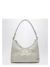 Maison Margiela Greige Glam Slam Small Hobo Bag In Silver