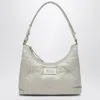 Maison Margiela Greige Glam Slam Small Hobo Bag In Silver