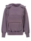 Maison Margiela Reverse-logo Cotton Hoodie In Purple