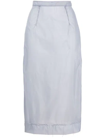 Maison Margiela Woman Midi Skirt Lilac Size 4 Polyamide In Blue