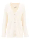 Maison Margiela Ivory Cotton Blend Oversize Cardigan In Neutral