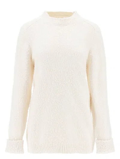 Maison Margiela Women's Ivory Cotton Blend Sweater