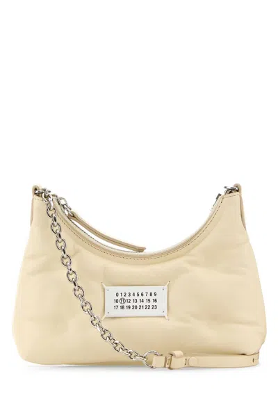 Maison Margiela Women Ivory Nappa Leather Micro Glam Slam Hobo Shoulder Bag In White