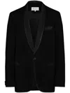 Maison Margiela Wool Single-breasted Blazer Jacket In Black