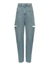 Maison Margiela Denim Jeans With Slash Details Woman Blue Jeans In Blue