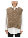 Maison Margiela Botanical Dye Knit Vest In Brown