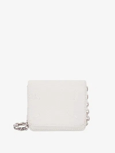 Maison Margiela Women Leather Card Holder With Iconic Stitching