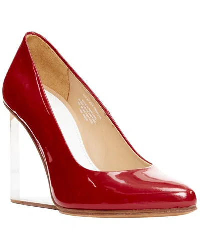 Maison Margiela Women's Leather H&m Invisible Red Patent Leather Perspex Clear  Heel Pump (authentic