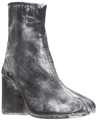 Maison Margiela Women's Leather Silver Hand-painted Tabi Boot (authentic Pre-  Loved) In Gray