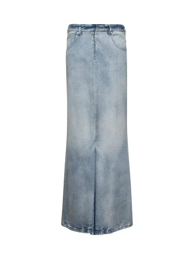 Maison Margiela Women Light Blue Denim Anonymity Of The Lining Skirt