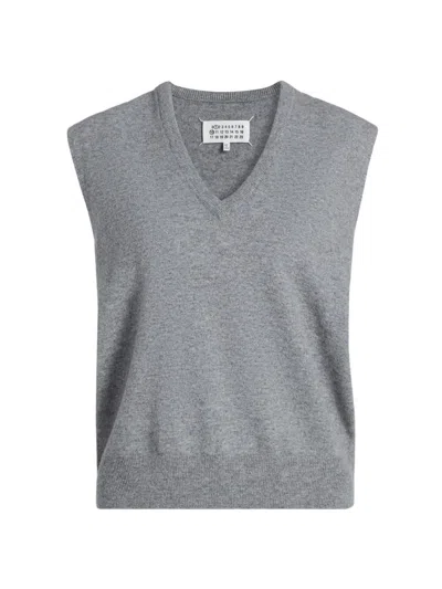 Maison Margiela Women's Lightweight Wool Gilet In Gray
