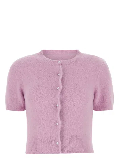 MAISON MARGIELA WOMEN'S LILAC ANGORA BLEND CARDIGAN