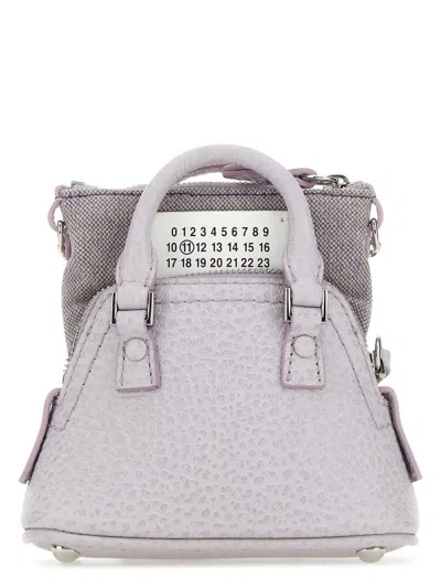 Maison Margiela Women's Lilac Leather And Fabric 5ac Classique Baby Handbag