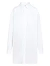 Maison Margiela Oversize Cotton Poplin Long Shirt In White
