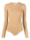 Maison Margiela Half-transparent Long-sleeved Body In Beige