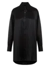 Maison Margiela Black Oversized Shirt With Oversized Collar In Silk Woman In Black