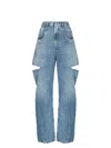 Maison Margiela Loose Fit Denim Jeans With Slash Details Clothing