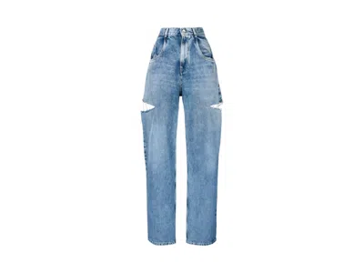 Pre-owned Maison Margiela Women's  5 Pocket Demin Slash Detail Jean In Blue