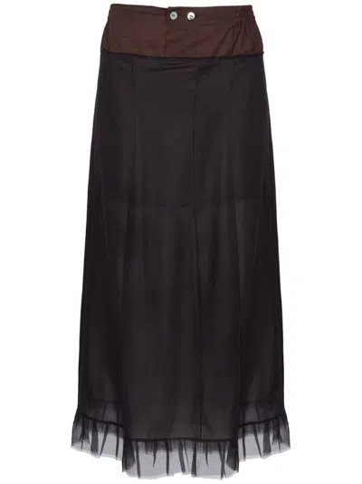 Pre-owned Maison Margiela Women's  Midi Skirt In Black/brown
